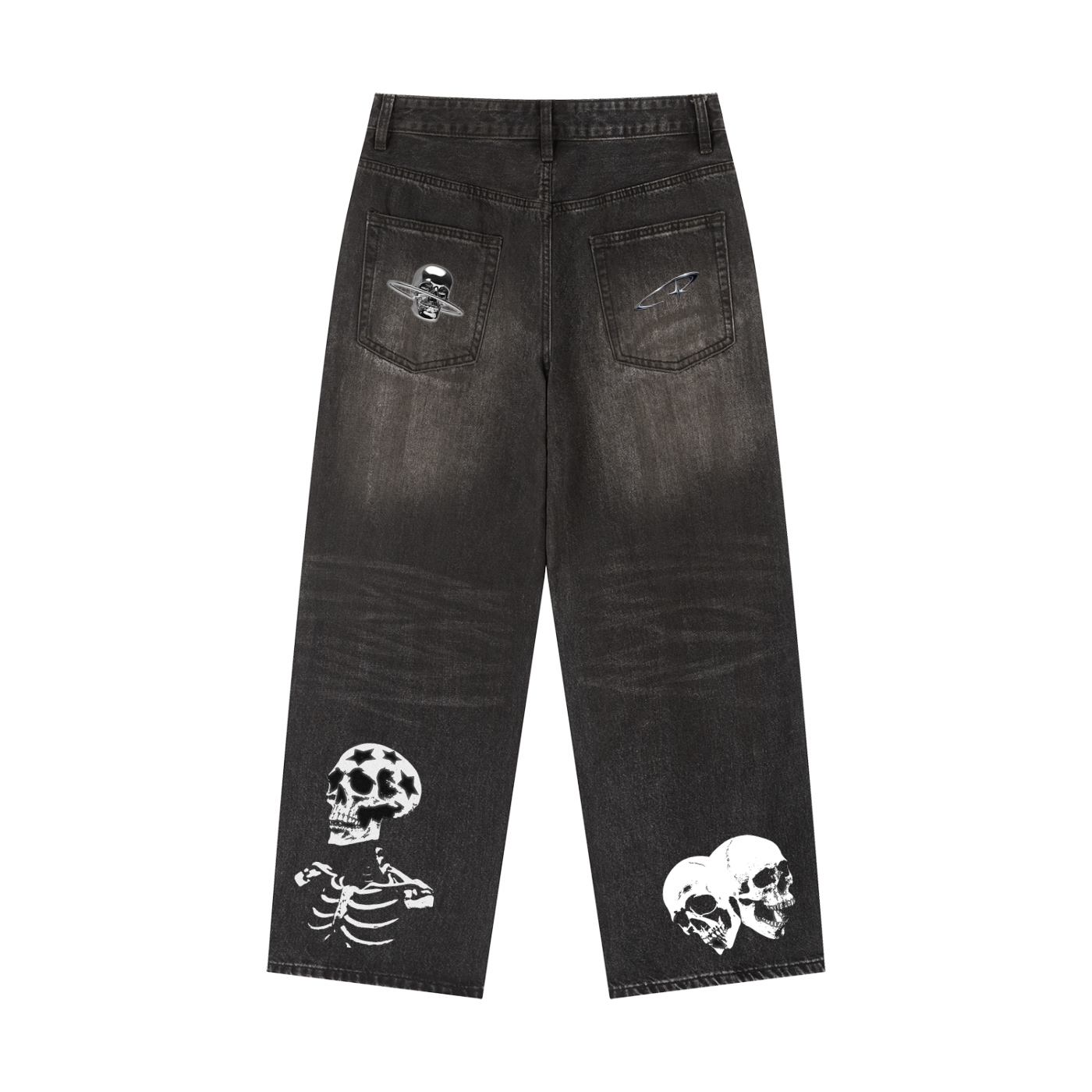 pants,jeans,denim,baggy,skeleton