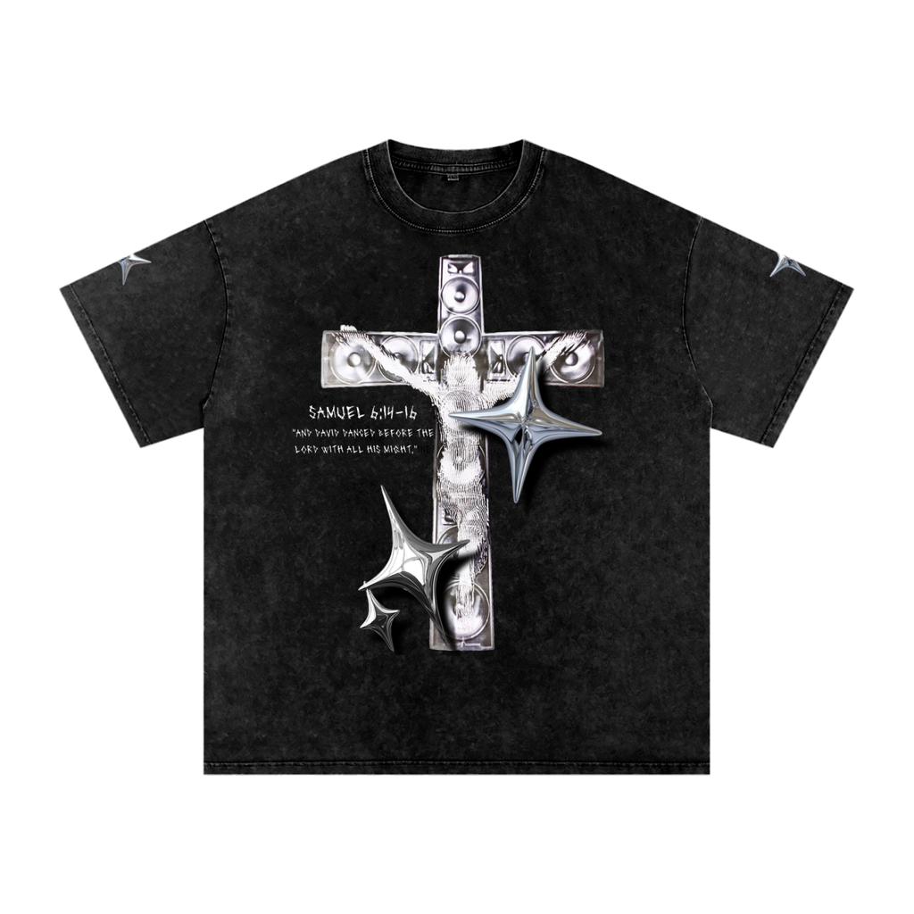 Chromatic Dance Core. Snow Washed Oversized Cotton T-Shirt.