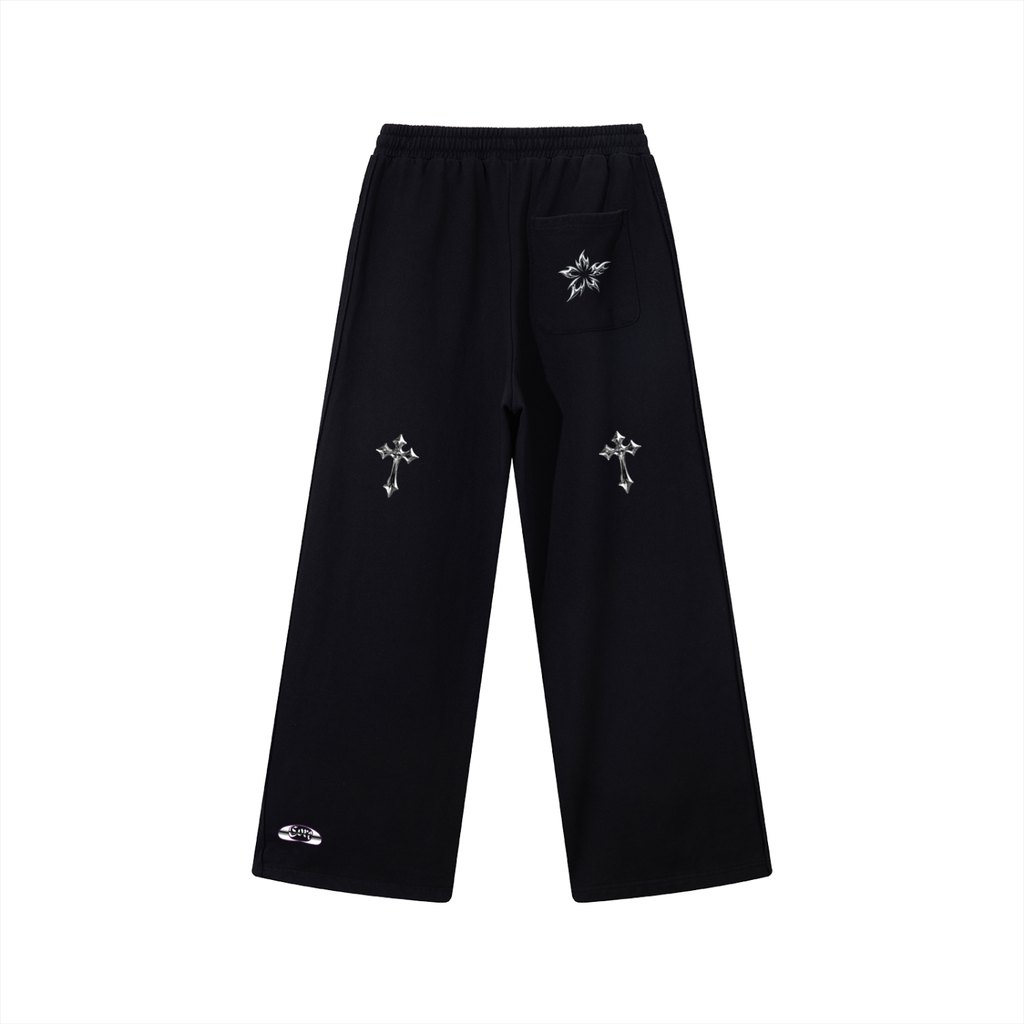 Chromatic Dancing Core Bottoms. Contrast Tape Straight-Leg Sweatpants.